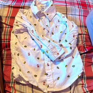 Carter’s 18 month button up shirt with food and pop print so adorable